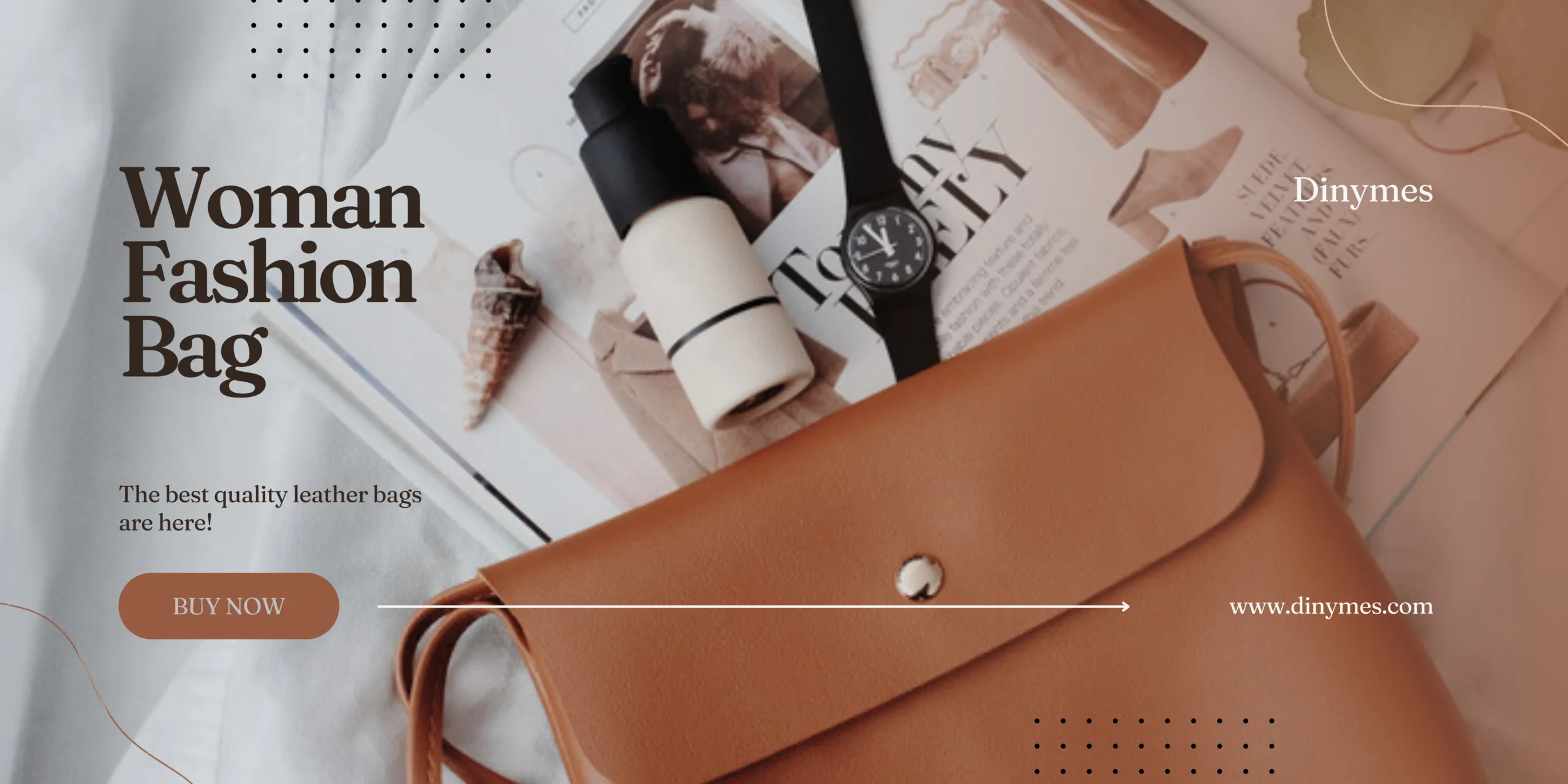 Dinymes women leather brand website banner 2